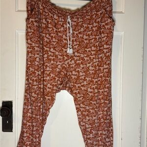 Anthropologie Terracotta Tiger Print Trousers